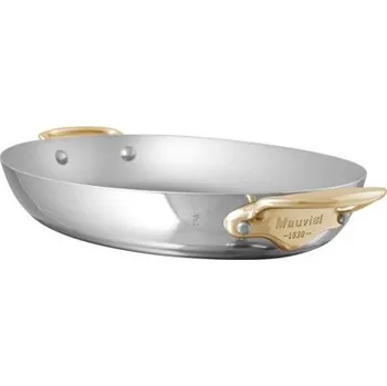 Pánev Mauviel Oválná nerezová pánev s bronzovými uchy M’Cook B, 30 x 20 cm / 1,5 l 353430