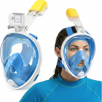 Potápěčská maska Potápěčské Brýle Be-active celoobličejová dětská s trubičkou S/M, modrá