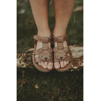 Dívčí sandály Dětské kožené sandály Donsje Dhalo Sandals Bear 2027701.29.33 hnědá 88X, EUR 32