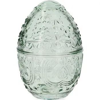 Velikonoční dekorace Nádoba TIGRE ve tvaru vajíčka, zelená 810058