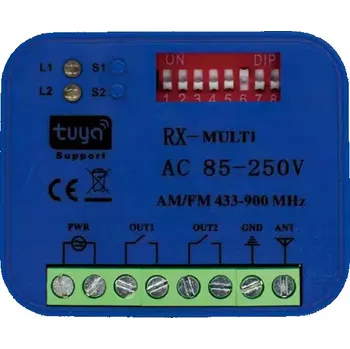 IP kamera Univerzální ovladač brány a branky NO 2kanálový WiFi TUYA RF280-915 AC230V