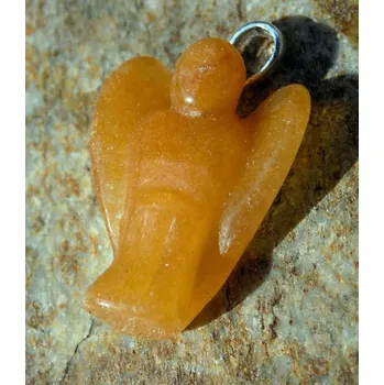 Přívěsek Kalcit medový - přívěsek anděl