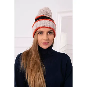 Čepice Dámská čepice Kinga K297 černá+červená+béžová UNI