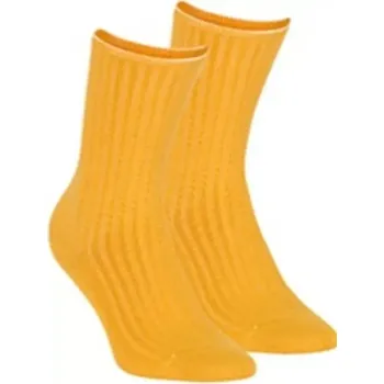 Pánské ponožky Netlačící dámské žebrované ponožky W.997 žlutá UNI