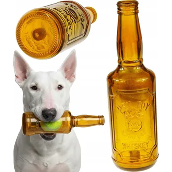 Hračka pro psa Hračka pro psy Láhev WHISKY pískací + míček tenisový uvnitř, Odolná