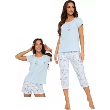 Pánské pyžamo Pyžamo Cornette 466/344 Delicate kr/r třídílné S-2XL Modrá XXL