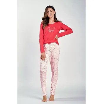 Pánské pyžamo Taro pyžamo Amalia 3235 dlouhé/r S-XL dámské malina L