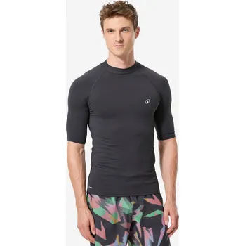 Pánské tričko DECATHLON Pánské tričko na surf s krátkým rukávem a fleecovou podšívkou 900 XL ČERNÁ