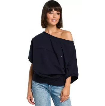 Dámská košile B079 Halenka nadměrné velikosti se zavinovacími detaily - tmavě modrá EU 2XL/3XL