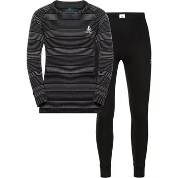 Dívčí oblečení Odlo dětská souprava spodního prádla dlouhá ACTIVE WARM ECO SET velikost 128cm Černá a šedá NEPLATÍ