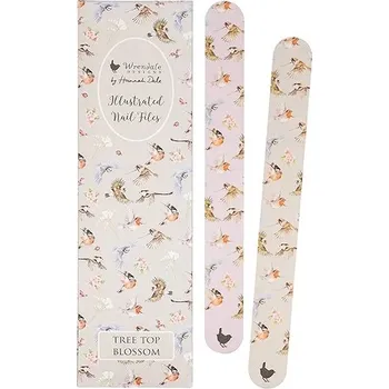 Přípravek na nehty Wrendale Designs Sada pilníků 2 ks Červenka a sýkora