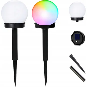 Venkovní osvětlení SOLÁRNÍ ZAHRADNÍ LAMPA KOULE RGB SOLÁRNÍ LAMPY DO ZAHRADY ZAHRADNÍ KOULE 2 KS