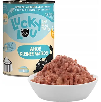 Krmivo pro kočku Lucky Lou Lifestage Kitten DRŮBEŽ a PSTRUH 400g