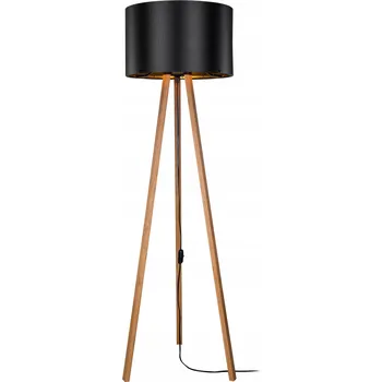 Stojací lampa Stojací lampa Keynes E27, bambusový vzhled / černá [lux.pro]