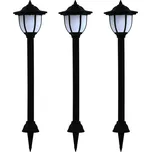 vidaXL Zahradní solární lampy 3 ks LED černé [44471]