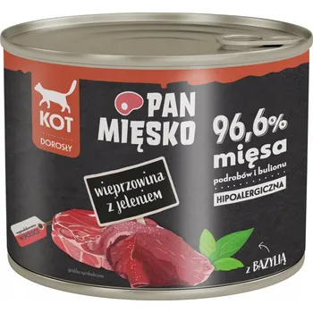 Krmivo pro kočku Pan Mięsko mokré krmivo pro kočky – Vepřové s jelenem 200g