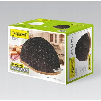 chlebník Kovový chlebník s víkem černý