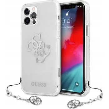 Pouzdro na mobilní telefon Zadní Kryt Guess pro Apple iPhone 12 Pro Max stříbrný