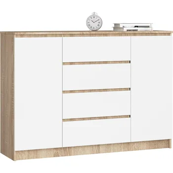 Komoda MOB Komoda Akord Keanu IV (dub sonoma + bílá)