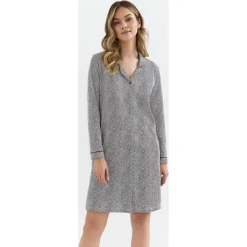 Dámská noční košile Cana 409 dlouhá/r S-XL rozepínací košile grafit S