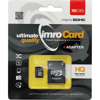 Počítač Paměťová karta Imro Memory Card Microsd 16Gb s adaptérem Sd