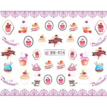 Vodolepka na nehty SAMOLEPKY BN 826 - módní vzor