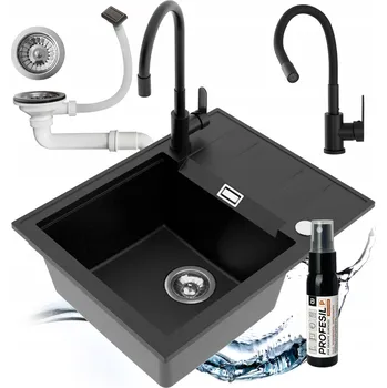 Granitový dřez Jednodřezový dřez Miló Avangard granit černý