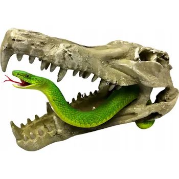 Dekorace do akvária Lebka Krokodýlí dekorace do akvária Úkryt Terárium pro obojživelníky plazy