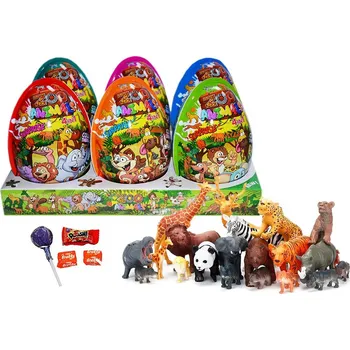 Bonbon Xxxl Zvířátka ze Zoo plast.vejce, hračka a cuk. (6 ks)