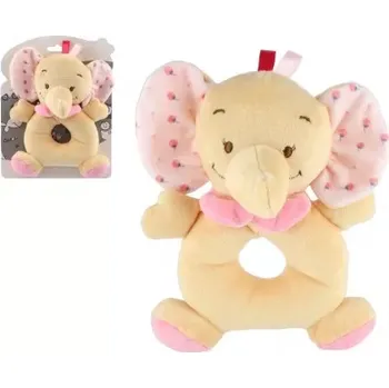 Dětské zboží Teddies Chrastítko slon plyš béžovo-růžová