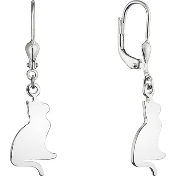 Náušnice EVOLUTION GROUP CZ Stříbrné náušnice kočky - 61129
