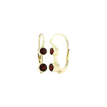 Náušnice Náušnice zlaté České granáty v obrubě - ruční práce