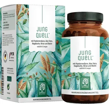 Kloubní výživa Naturtreu Pramen mládí – Komplex kyseliny hyaluronové, aloe vera, šipek a biotinu, 90 kapslí>
