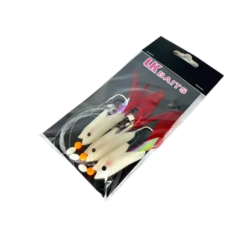 LK Baits Návazec na moře Hokkai Rig 5/0 0,70/0,60mm Blue Lumino červený