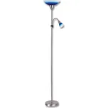 Ecolite Lampa stojací E27/100W s E14/40W modrá a bílá chrom mat LF34-MO/CHRM