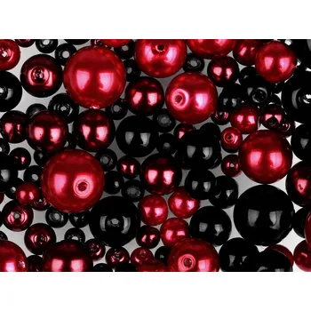 Skleněné voskové perly mix velikostí a barev Ø4-12 mm, velké, 8 mix