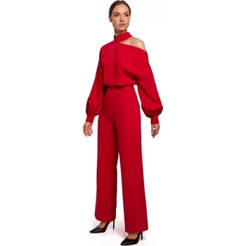 Dámský overall M528 Kombinéza s biskupskými rukávy - červená EU S