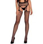 Hravé punčochy S815 garter stockings - Obsessive černá S/M/L