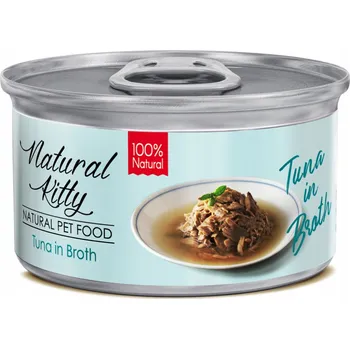 Krmivo pro kočku Natural Kitty pro kočky - Přírodní krmivo, Tuňák ve vývaru, 80g