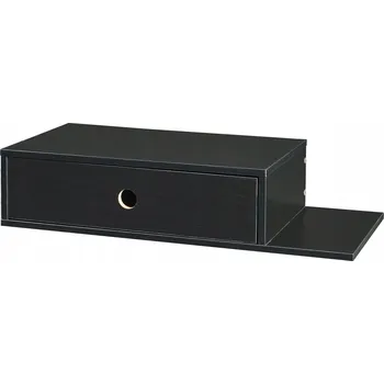 police Nástěnná police se zásuvkou 65x30x15 cm černá