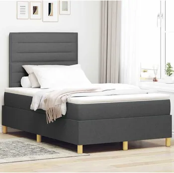 Postel vidaXL Postel s boxspringem s matrací Tmavě šedá 120 x 200 cm textil [3339533]