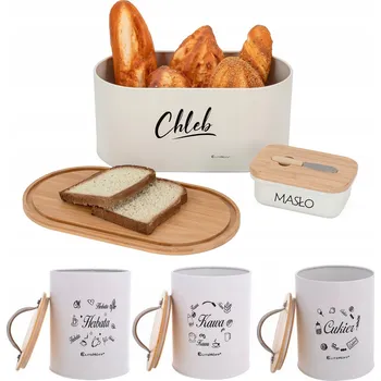 chlebník Chlebník Bambus Prkénko Máslenka Sada Elitehoff E-6022 bílý
