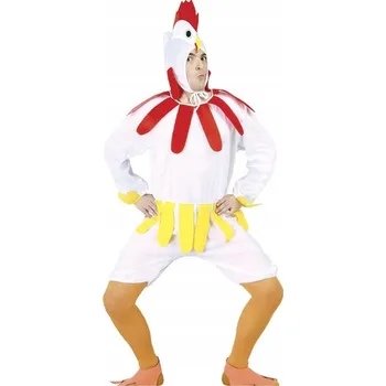 Karnevalový kostým Kostým kohouta slepice kuřete kohout bílo-červený L