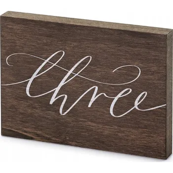 Obraz Dřevěné číslo na stůl Three, 2x18x12.5 cm