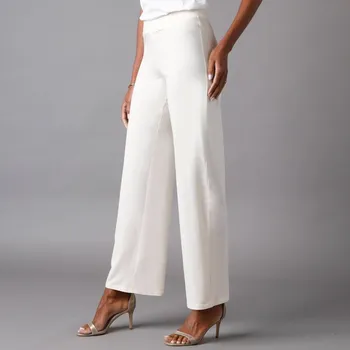 Dámské kalhoty Široké žerzejové kalhoty s pružným pasem režná 54