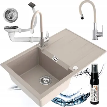 Granitový dřez Jednodřez Miló Avangard granitový béžový