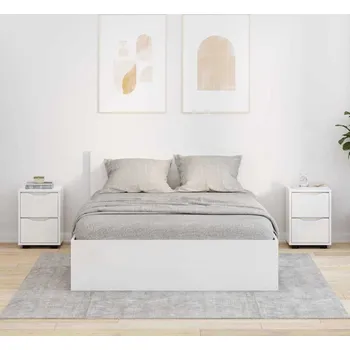 Noční stolek vidaXL Noční stolky 2 pcs Vysoce lesklá bílá 30,5 x 30 x 43 cm [888806]