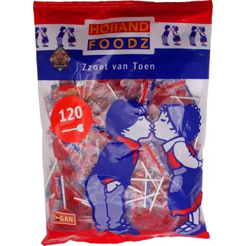 Bonbon Lízátka srdíčka červená Holland Foodz (120 ks) – třešňová příchuť