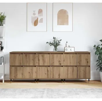 Příborník do zásuvky vidaXL Úložná skříňka 3 pcs Artisanový dub 60 x 35 x 70 cm [3394510]