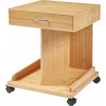 Konferenční stolek Stolek na kolečkách Jokkmokk 56,5x43x43 cm bambus